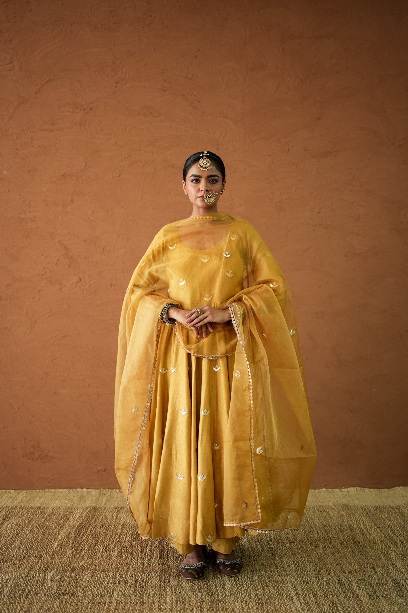 Chandani Mustard  Anarkali Set