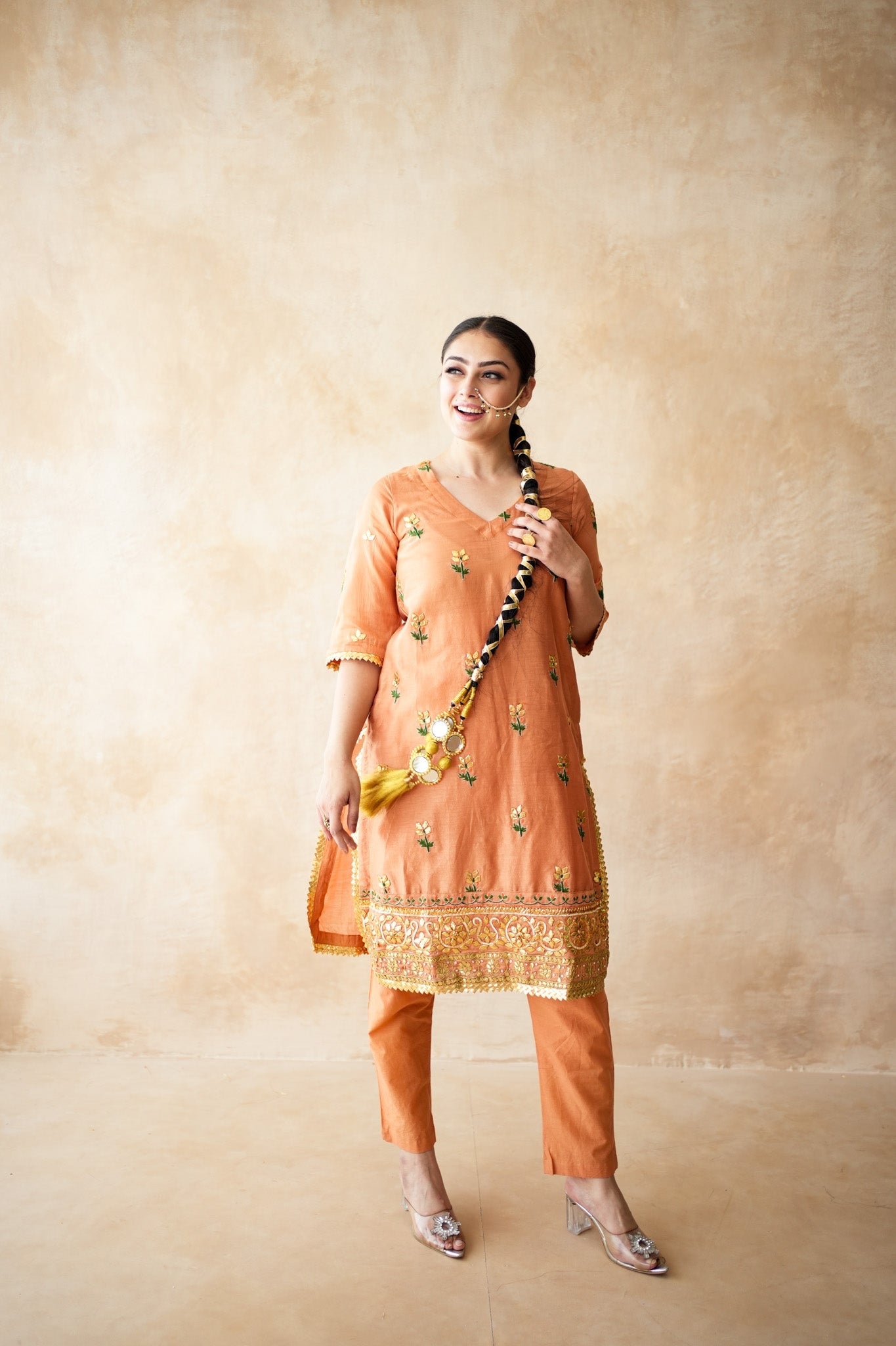 Jamila Rust Kaftan Set