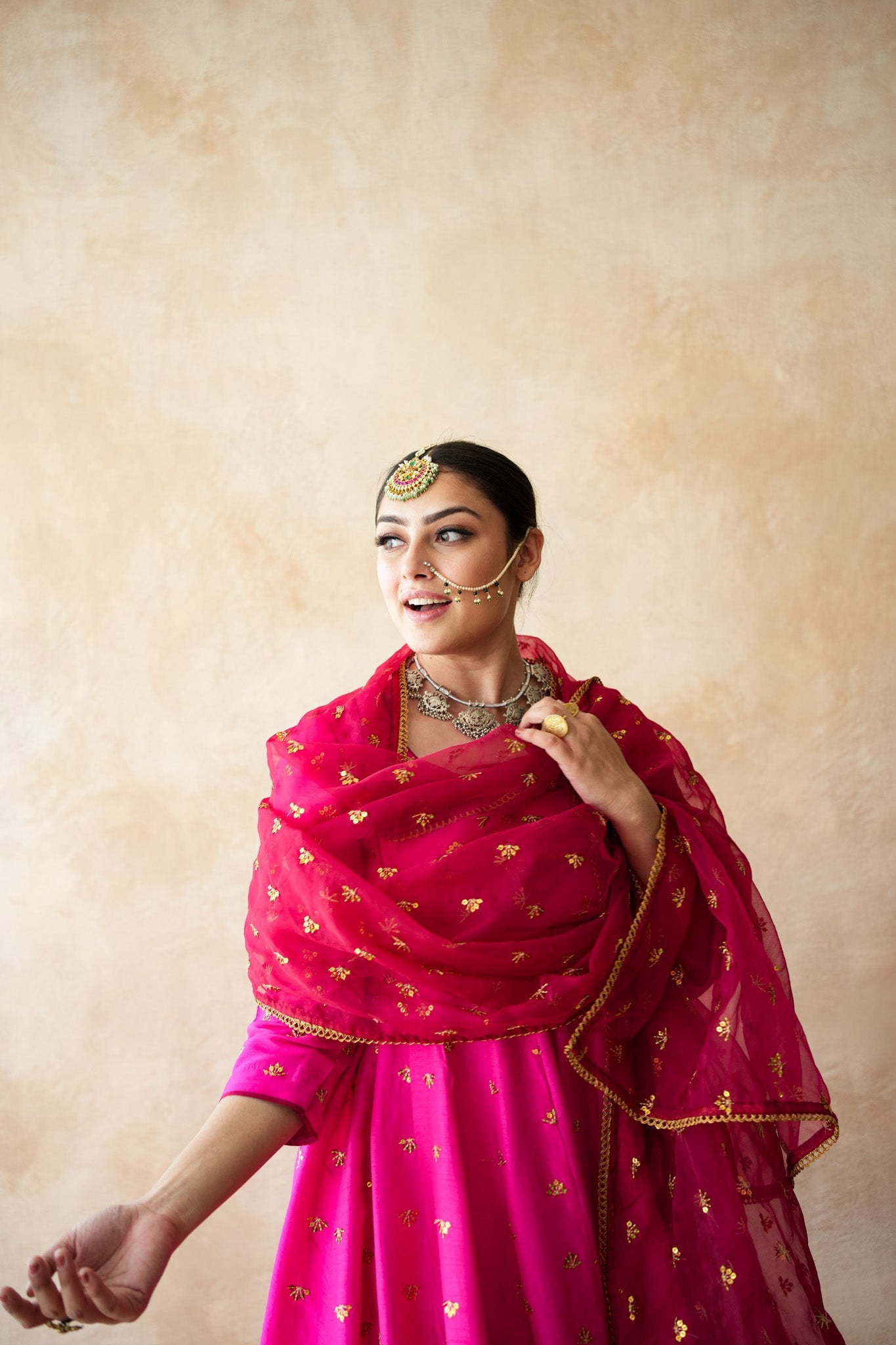 Riza Pink Anarkali Set