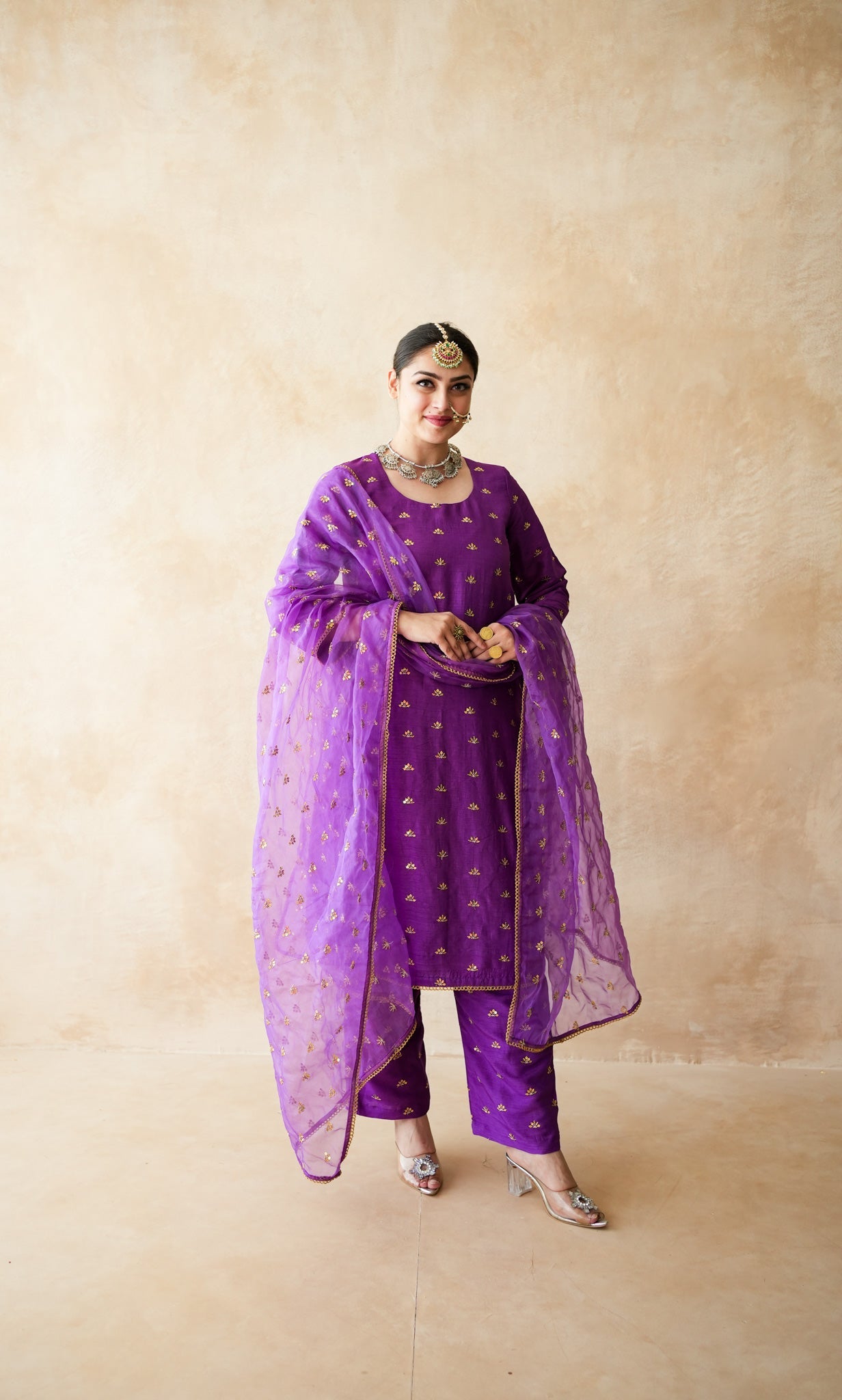 Meera Purple Straight Set