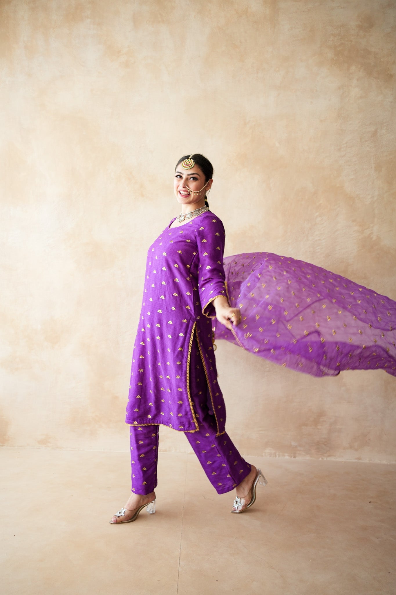 Meera Purple Straight Set