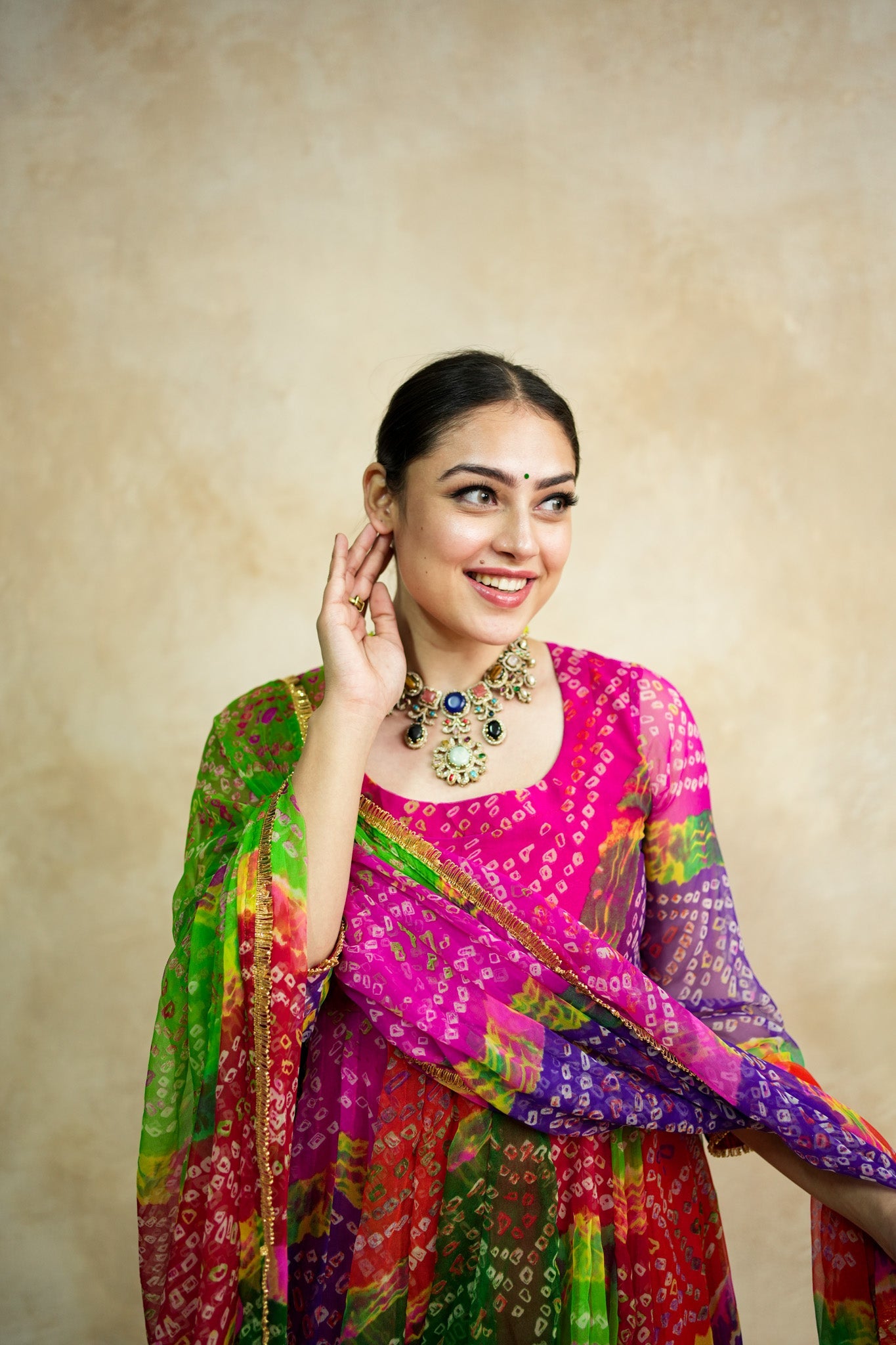 Arzu Pink Anarkali Set