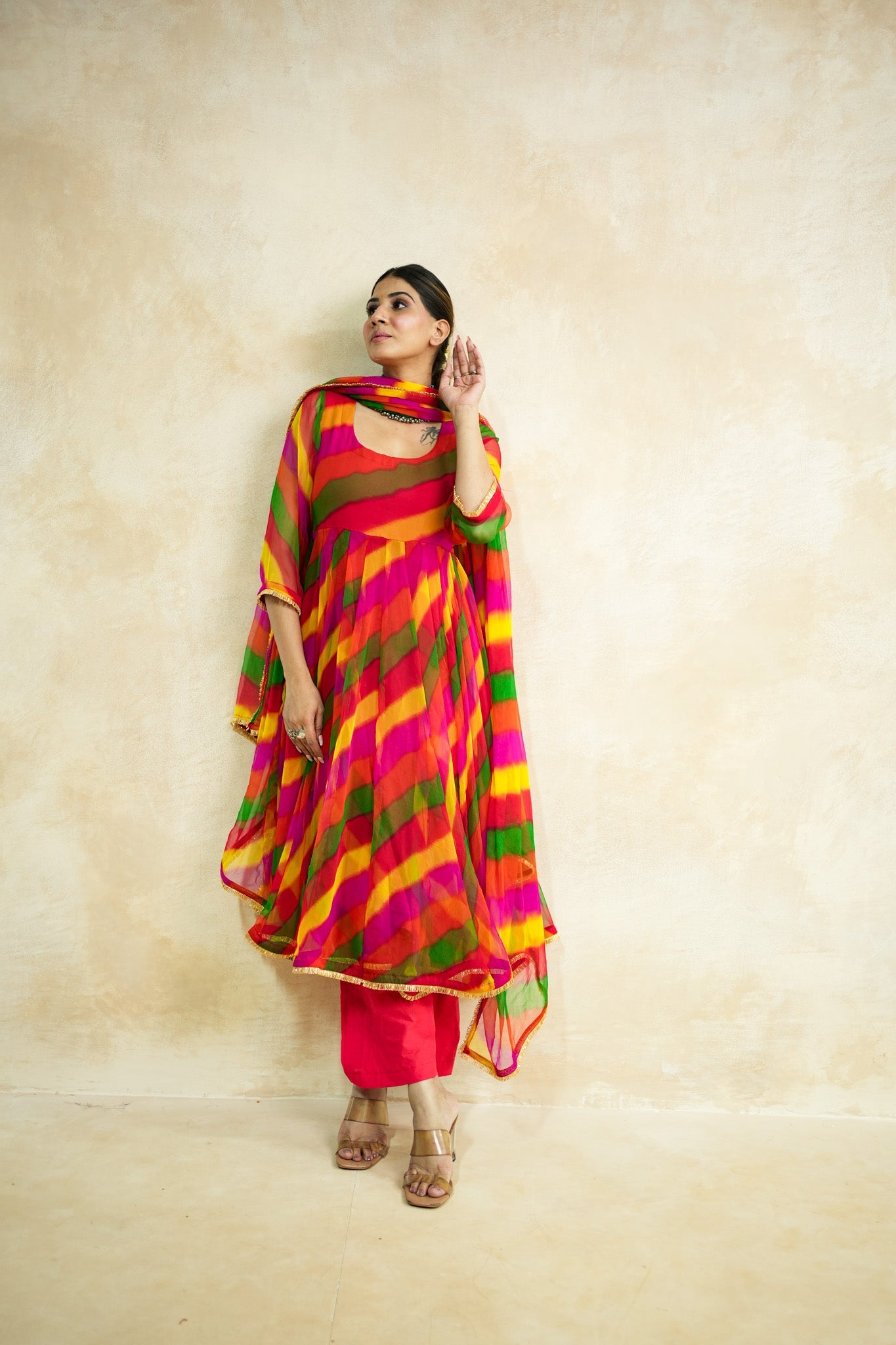 Arzu Yellow Anarkali Set