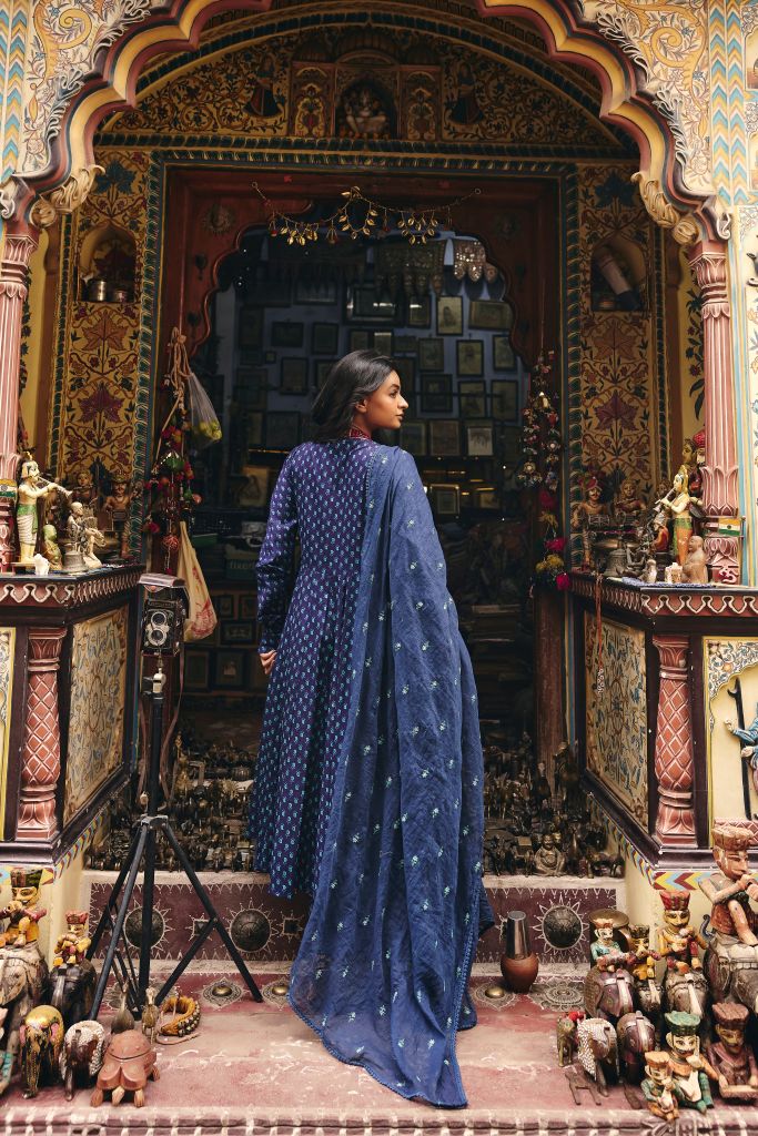 Umrao Blue Anarkali Set