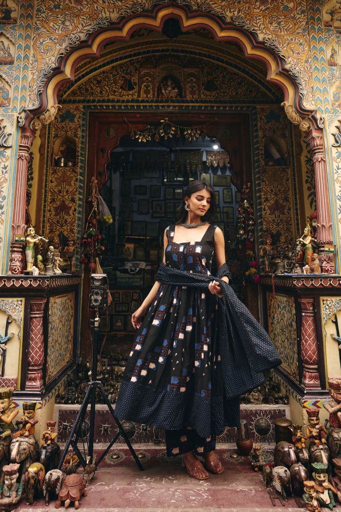 Bhumi Black  Anarkali set