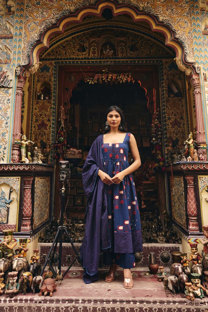 Bhumi Blue  Anarkali Set