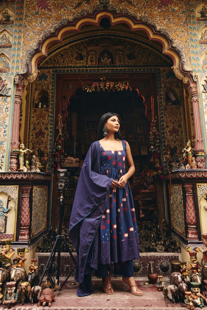 Bhumi Blue  Anarkali Set