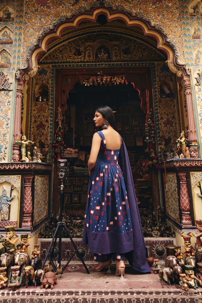 Bhumi Blue  Anarkali Set