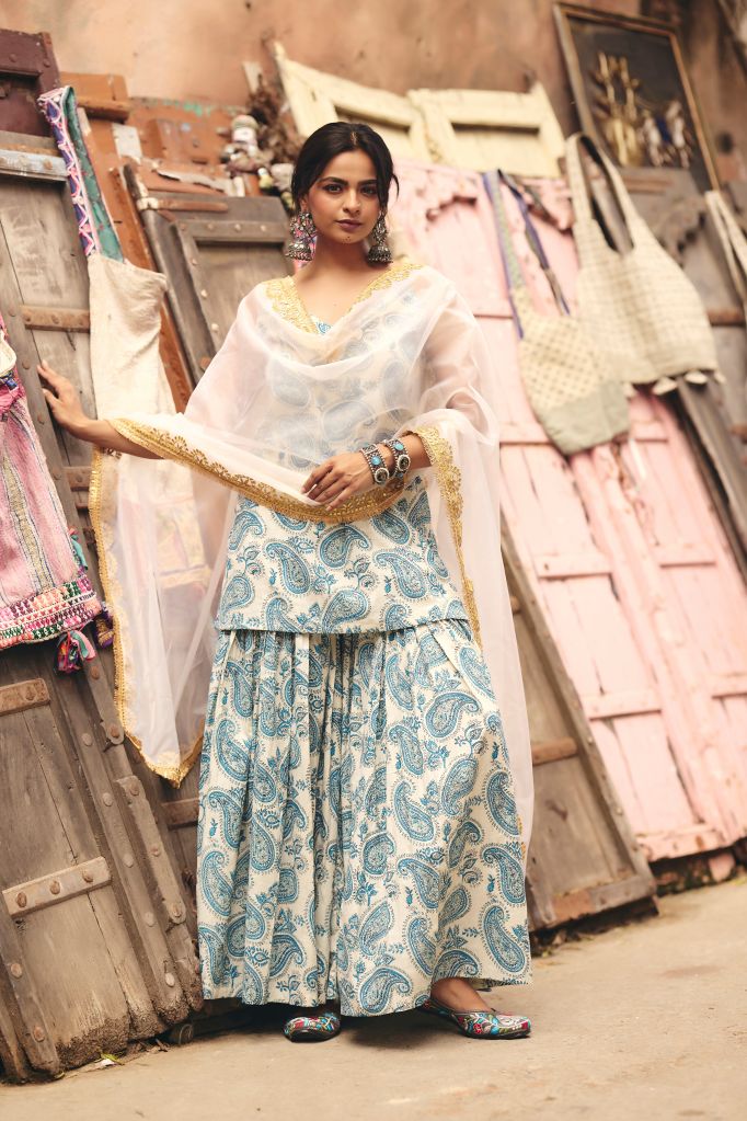Leela offwhite Sharara Set