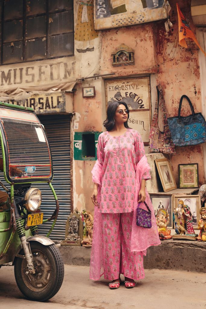 Fiza Pink Straight Set