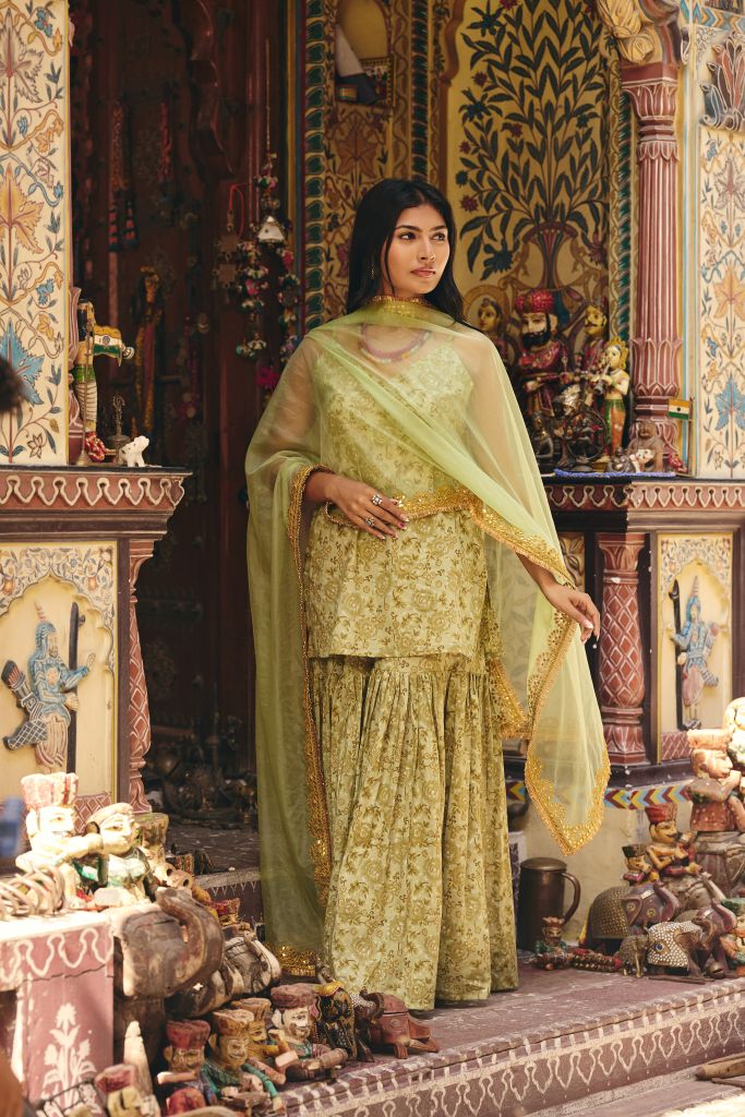 Leela Pista Sharara Set