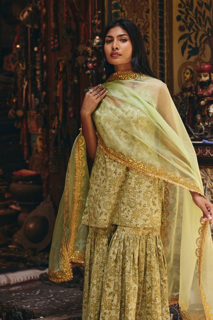 Leela Pista Sharara Set