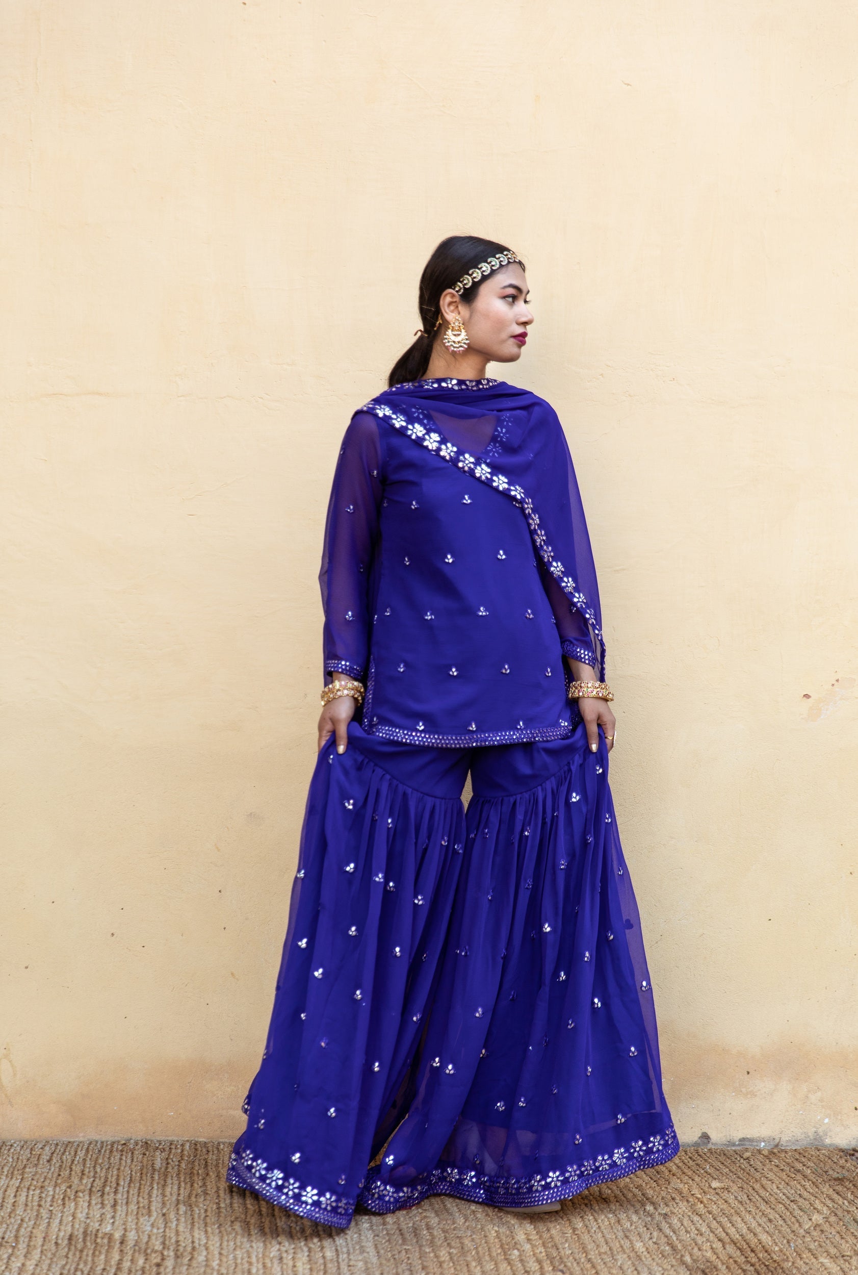 Hoor Blue Sharara Set Gulabo Jaipur