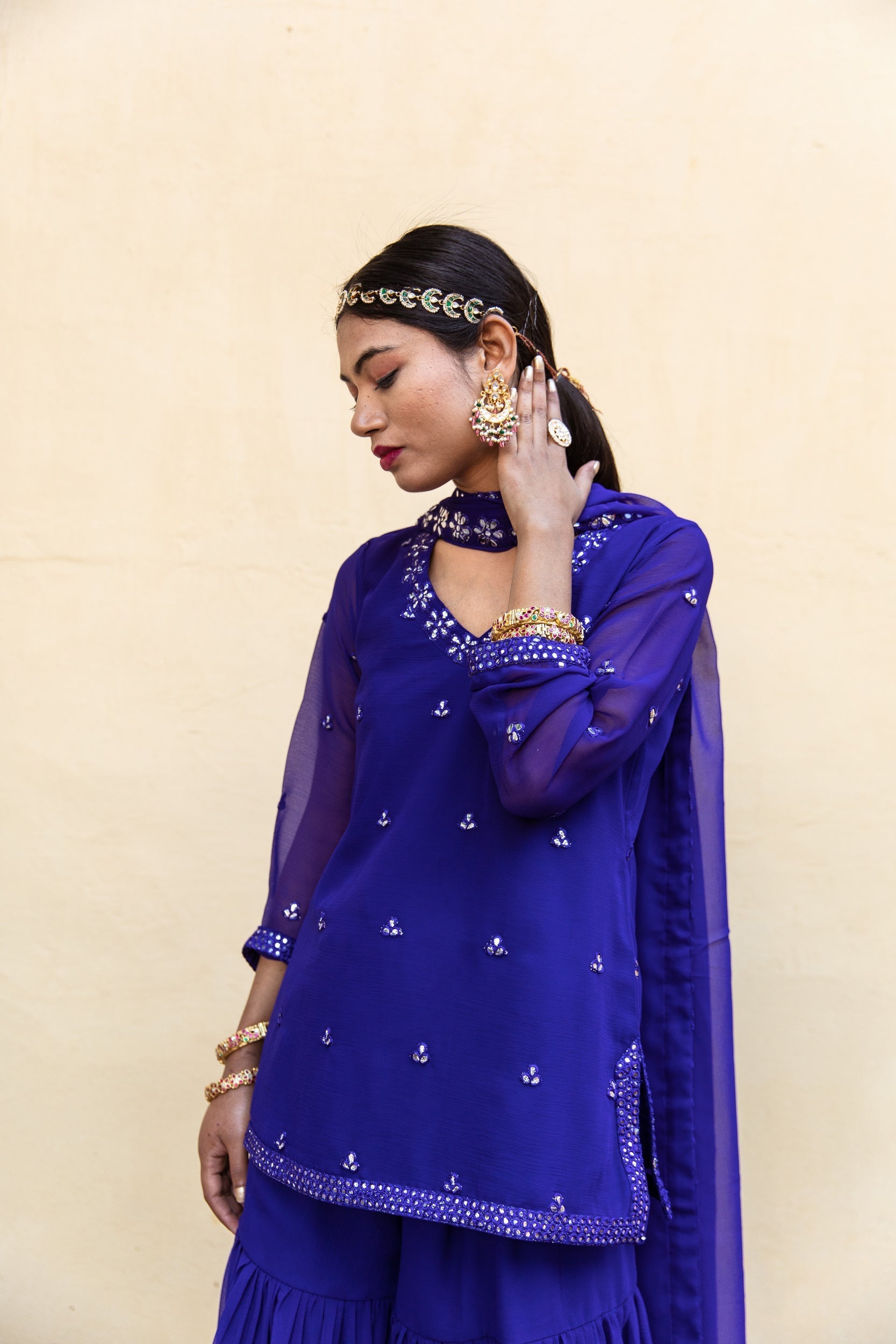 Hoor Blue Sharara Set Gulabo Jaipur