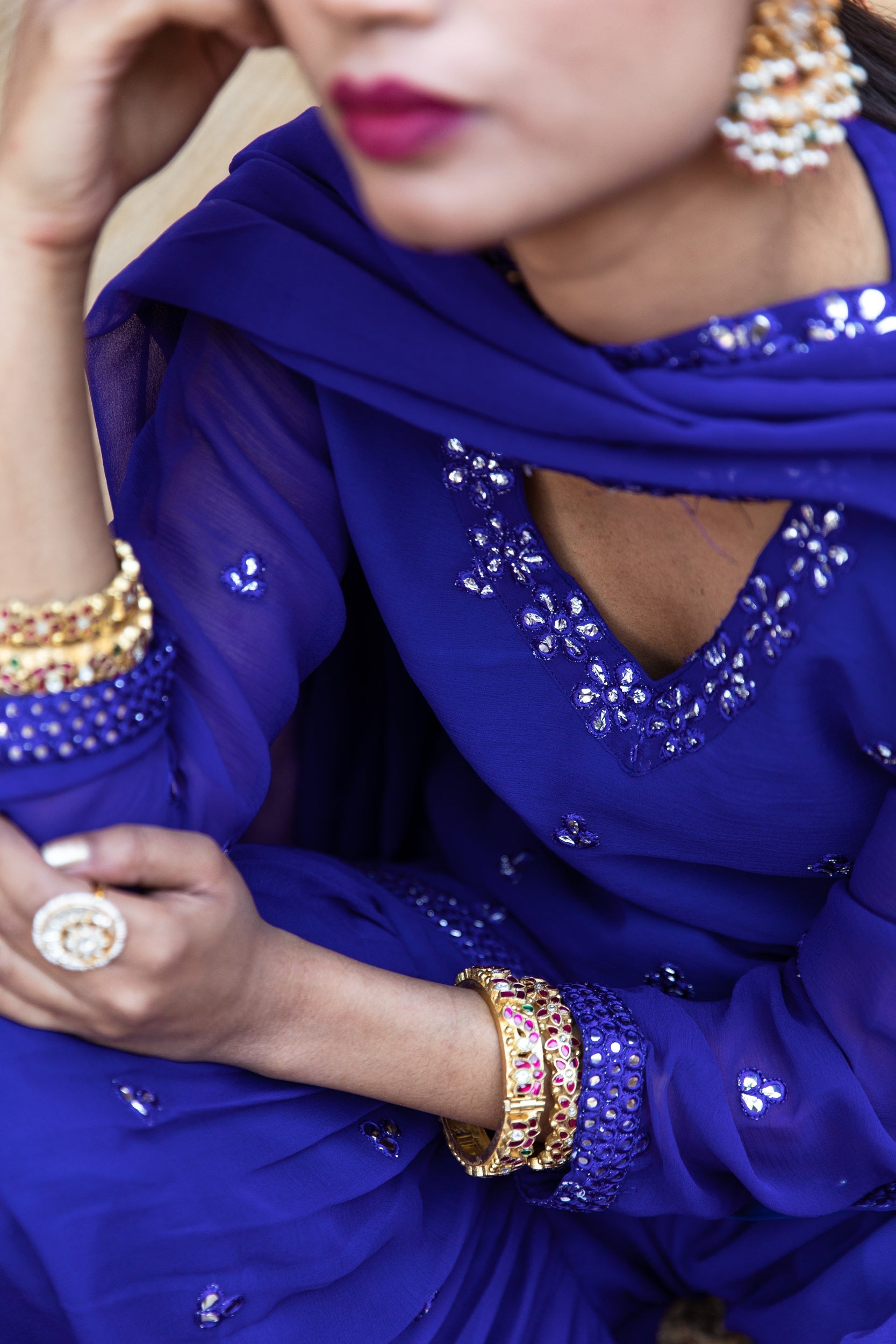 Hoor Blue Sharara Set Gulabo Jaipur