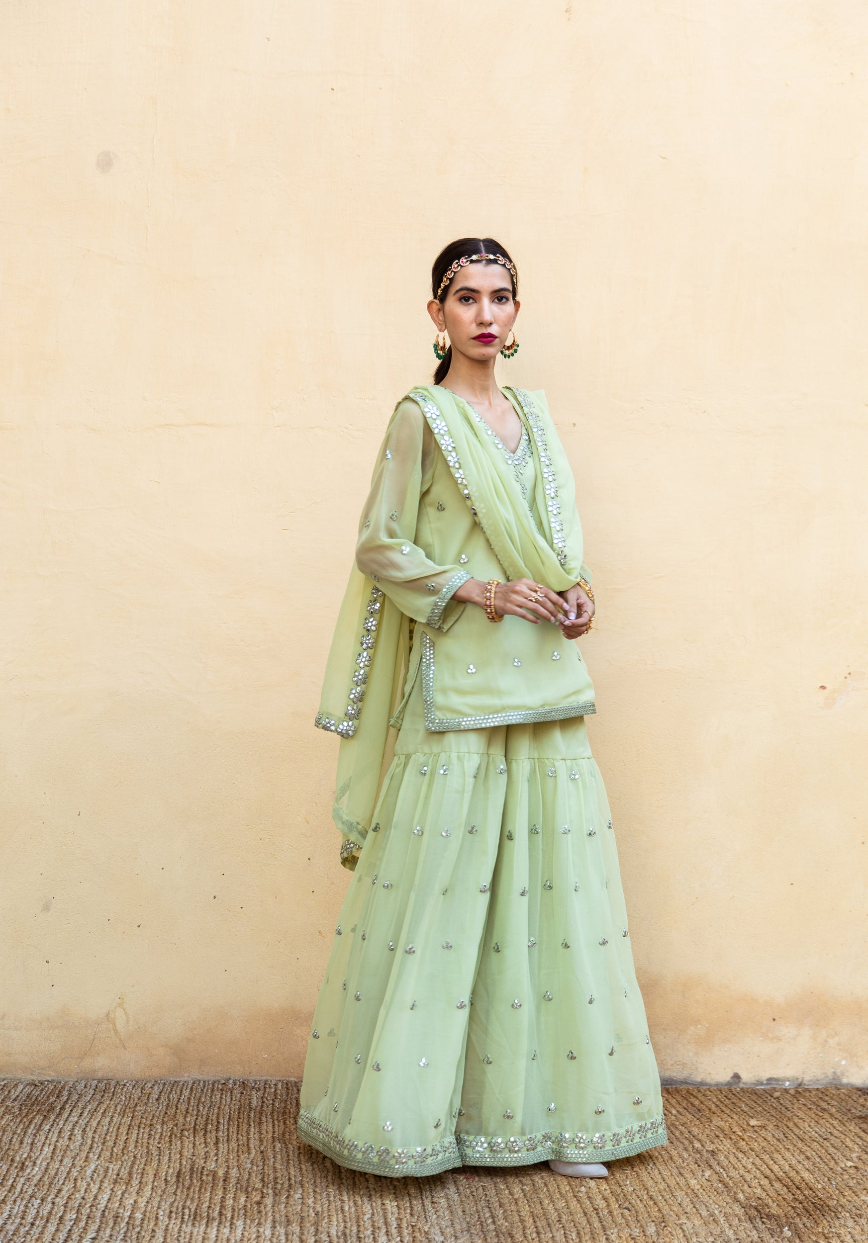 Hoor Pista Sharara Set Gulabo Jaipur