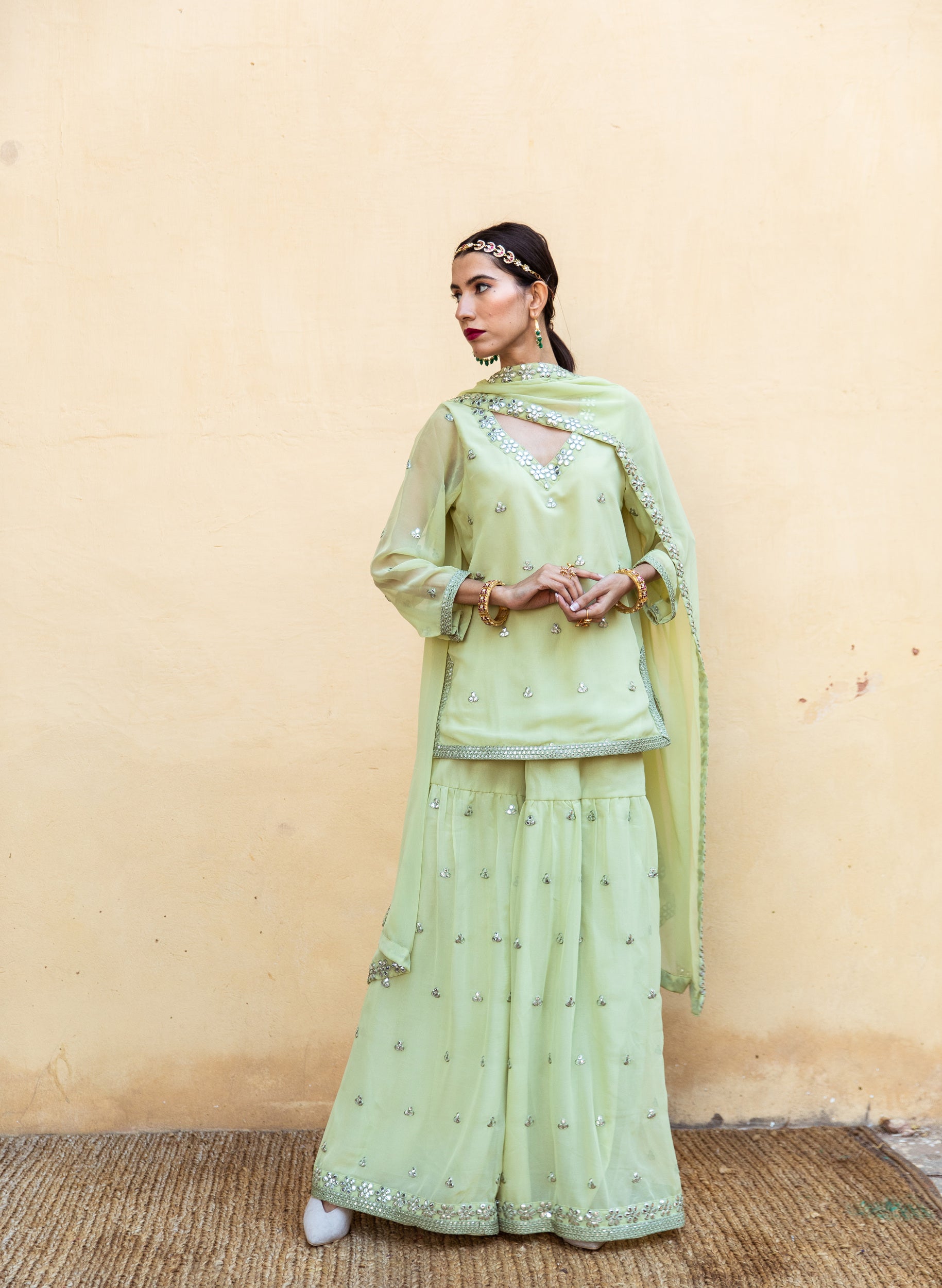 Hoor Pista Sharara Set Gulabo Jaipur