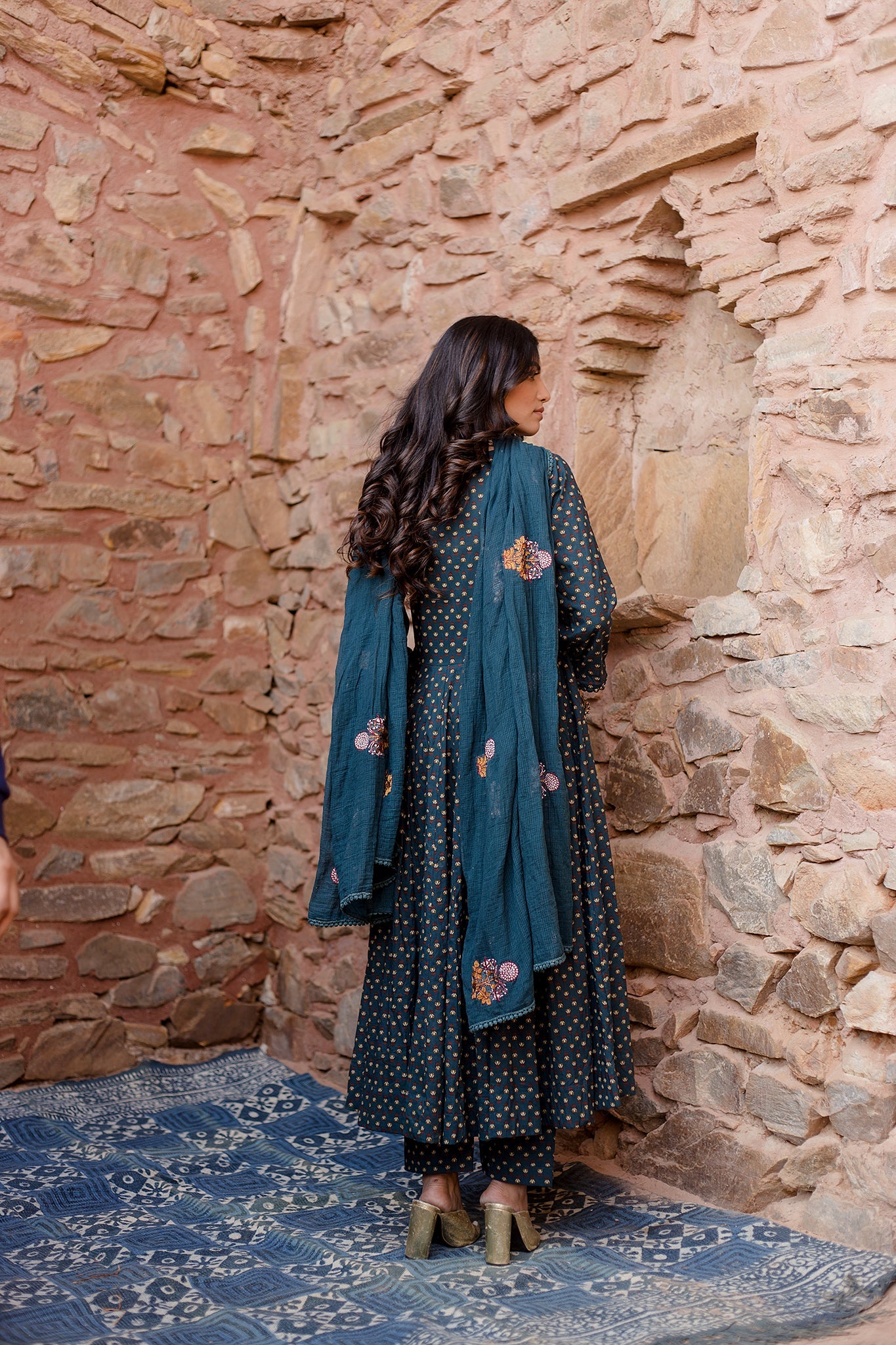 Padma Navy Anarkali Set