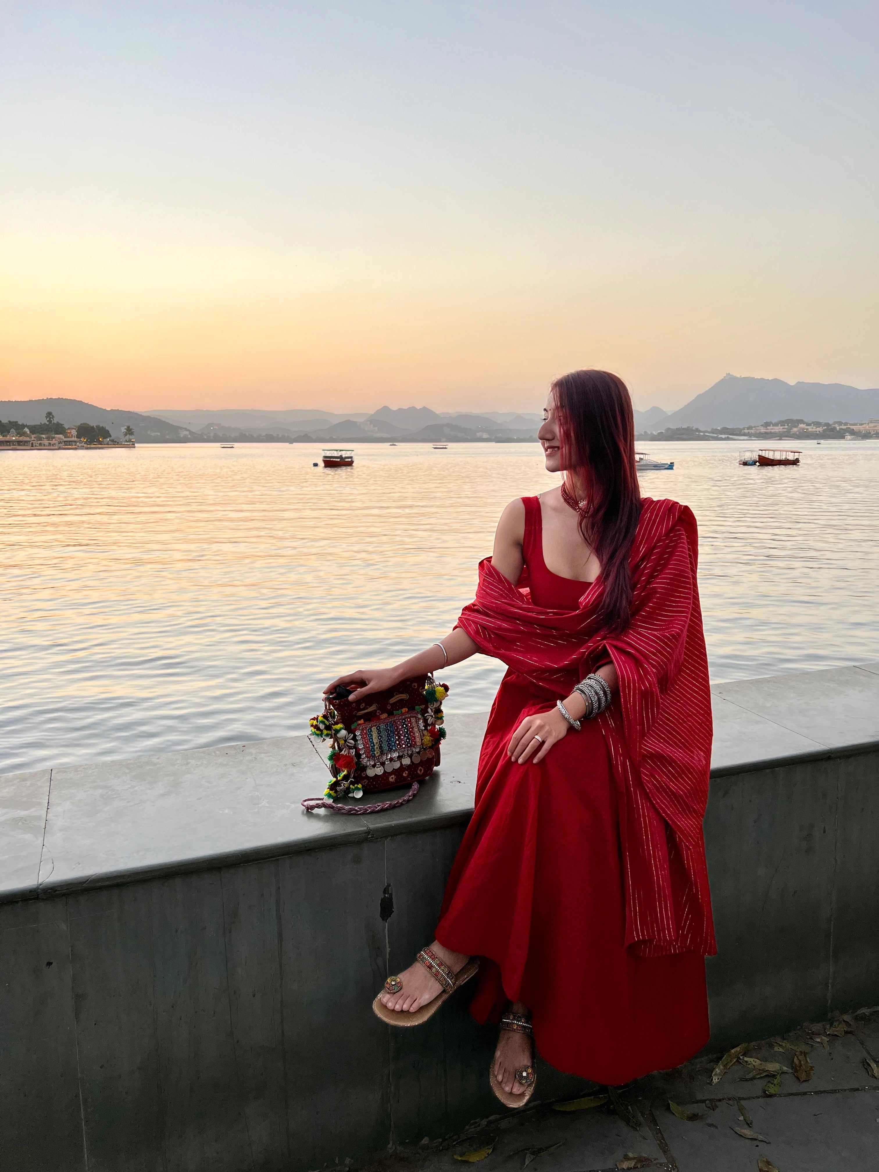 Noori Red Anarkali Set