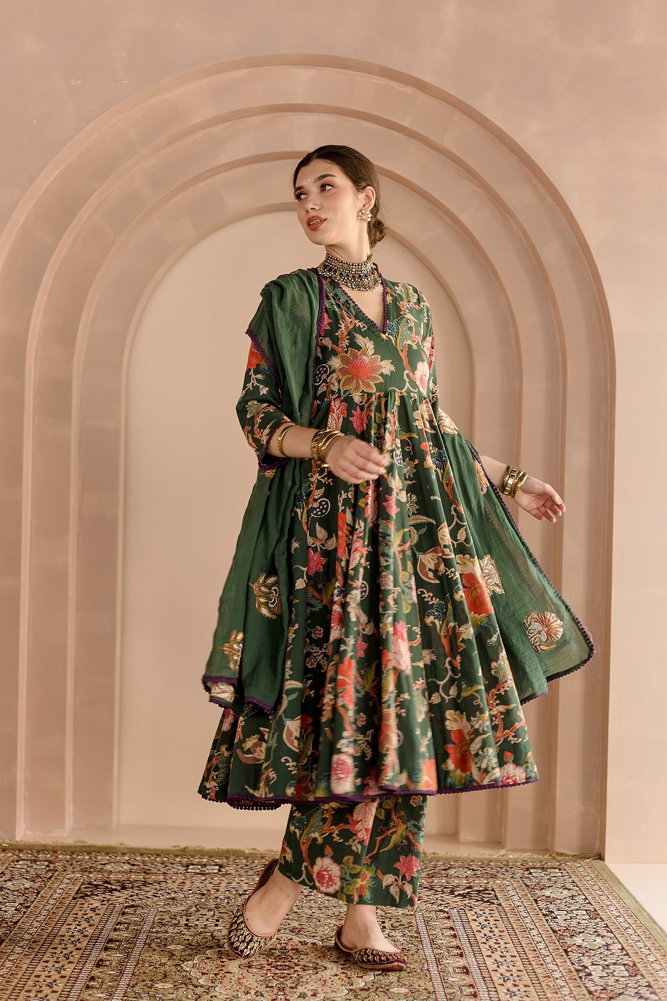 Shaila Green Anarkali Set