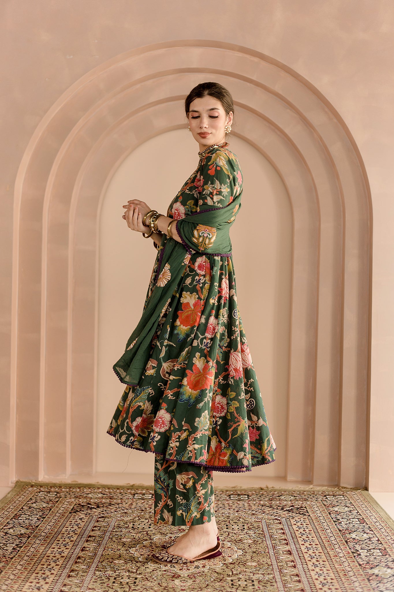 Shaila Green Anarkali Set