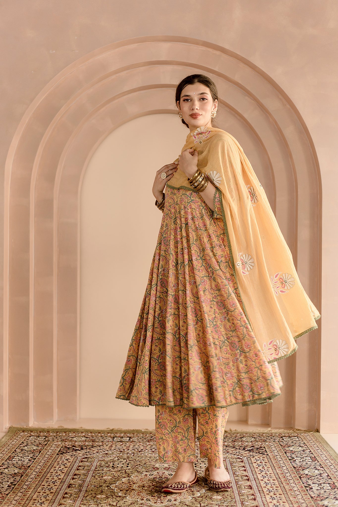 Shaila Yellow Anarkali Set