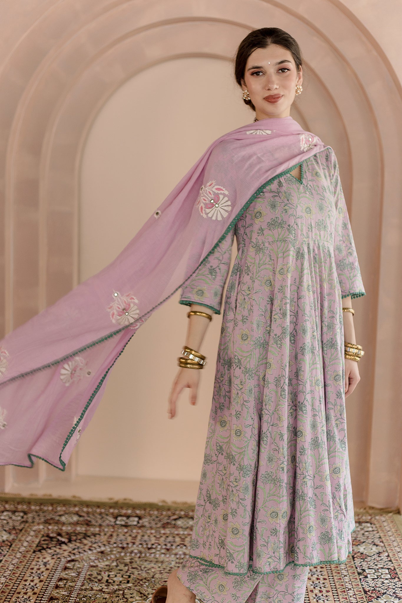 Shaila Pink Anarkali Set
