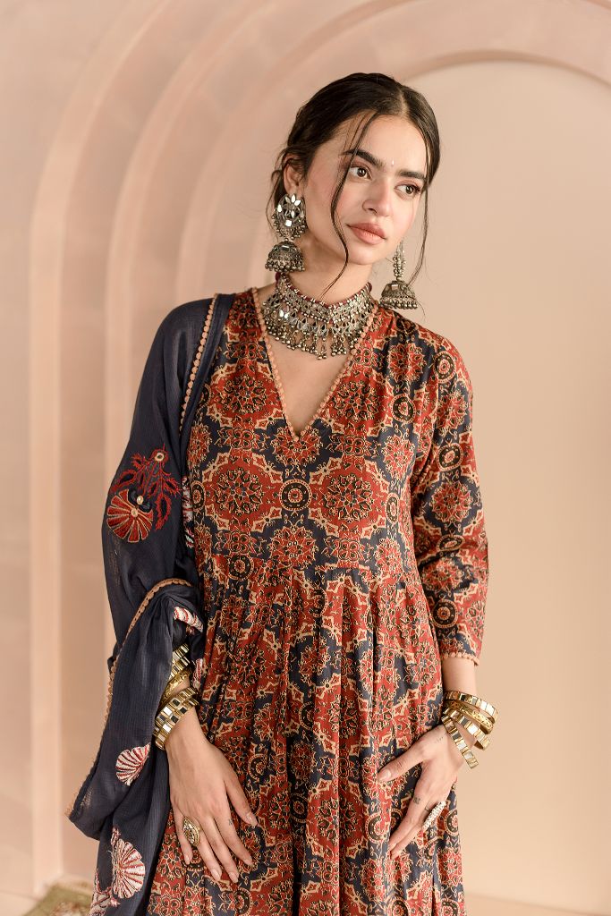 Shaila Indigo  Anarkali Set