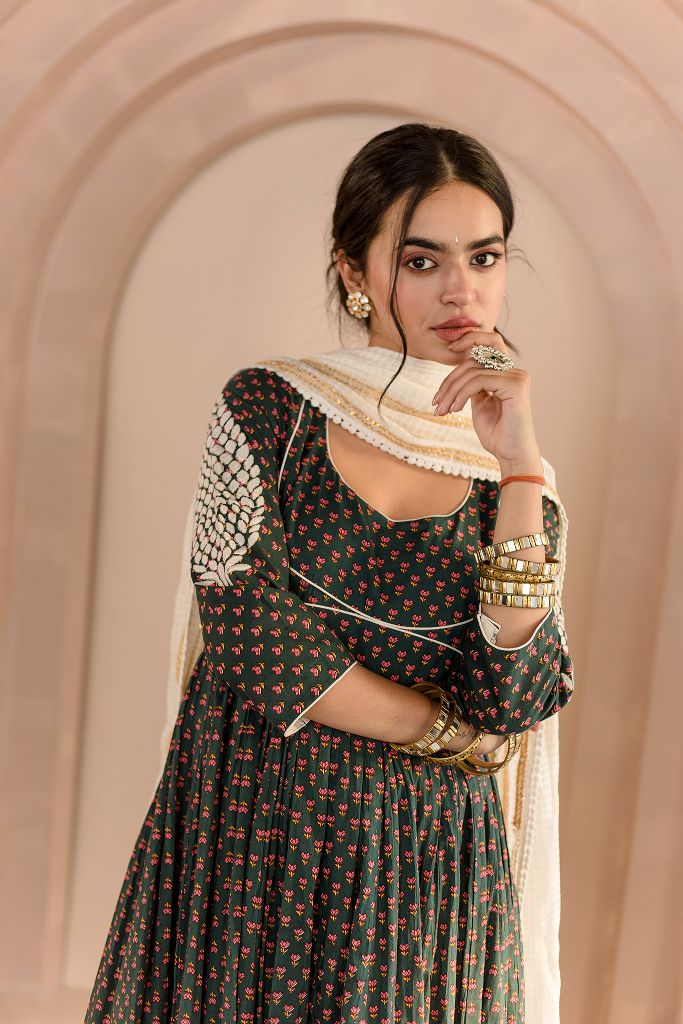 Shubha Emerald Anarkali Set