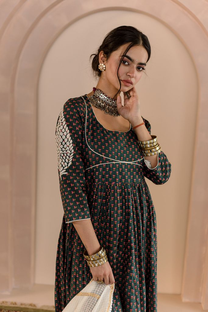 Shubha Emerald Anarkali Set