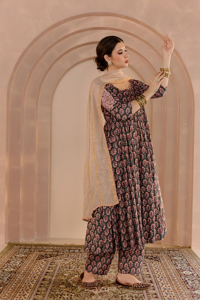 Shubha green Anarkali Set