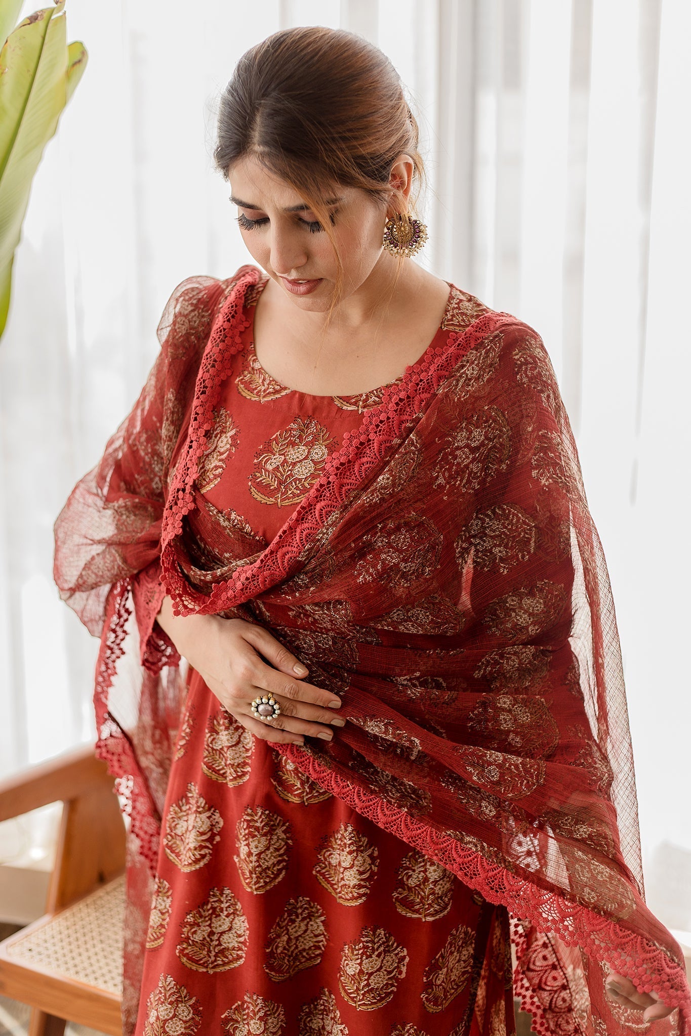 JASMINE RED STRAIGHT SET Gulabo Jaipur