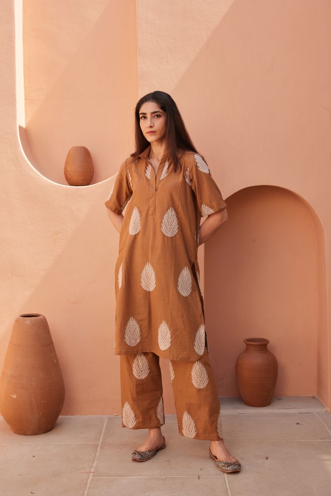 Khalak Brown Co-ord Set