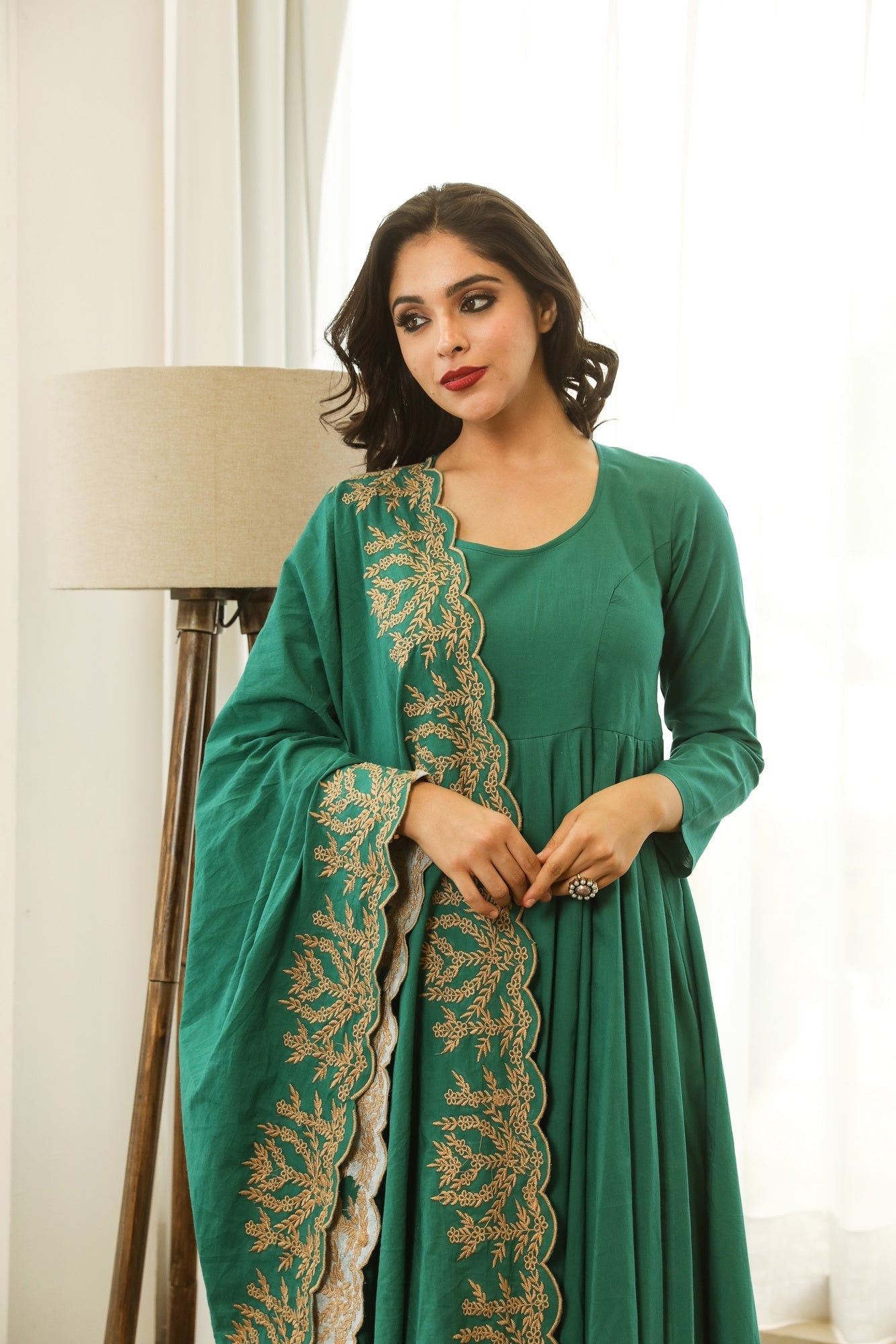 Mahnoor Green Anarkali Set Gulabo Jaipur