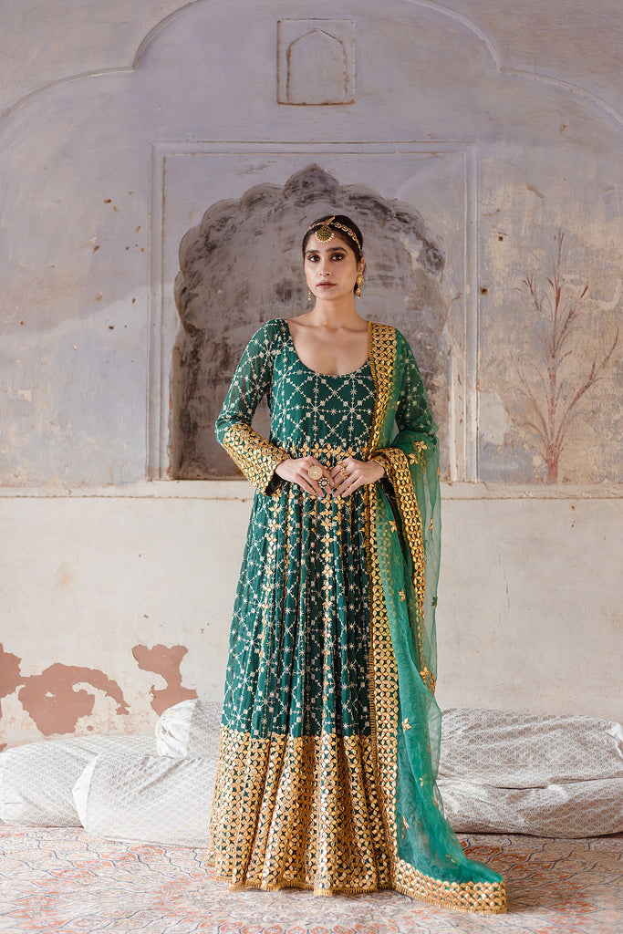 Mallika Green Gown Gulabo Jaipur