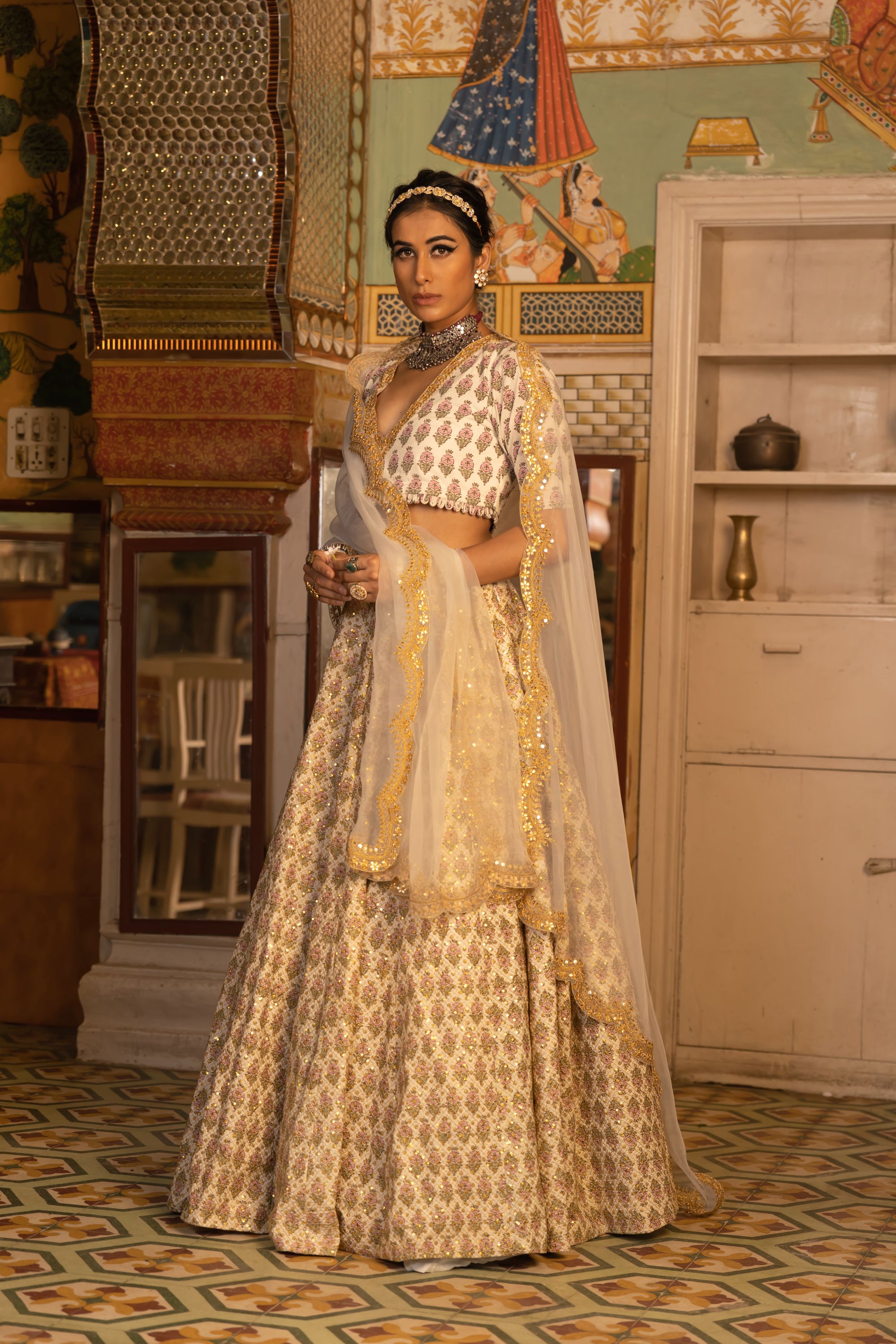 PARVEEN WHITE LEHENGA SET Gulabo Jaipur