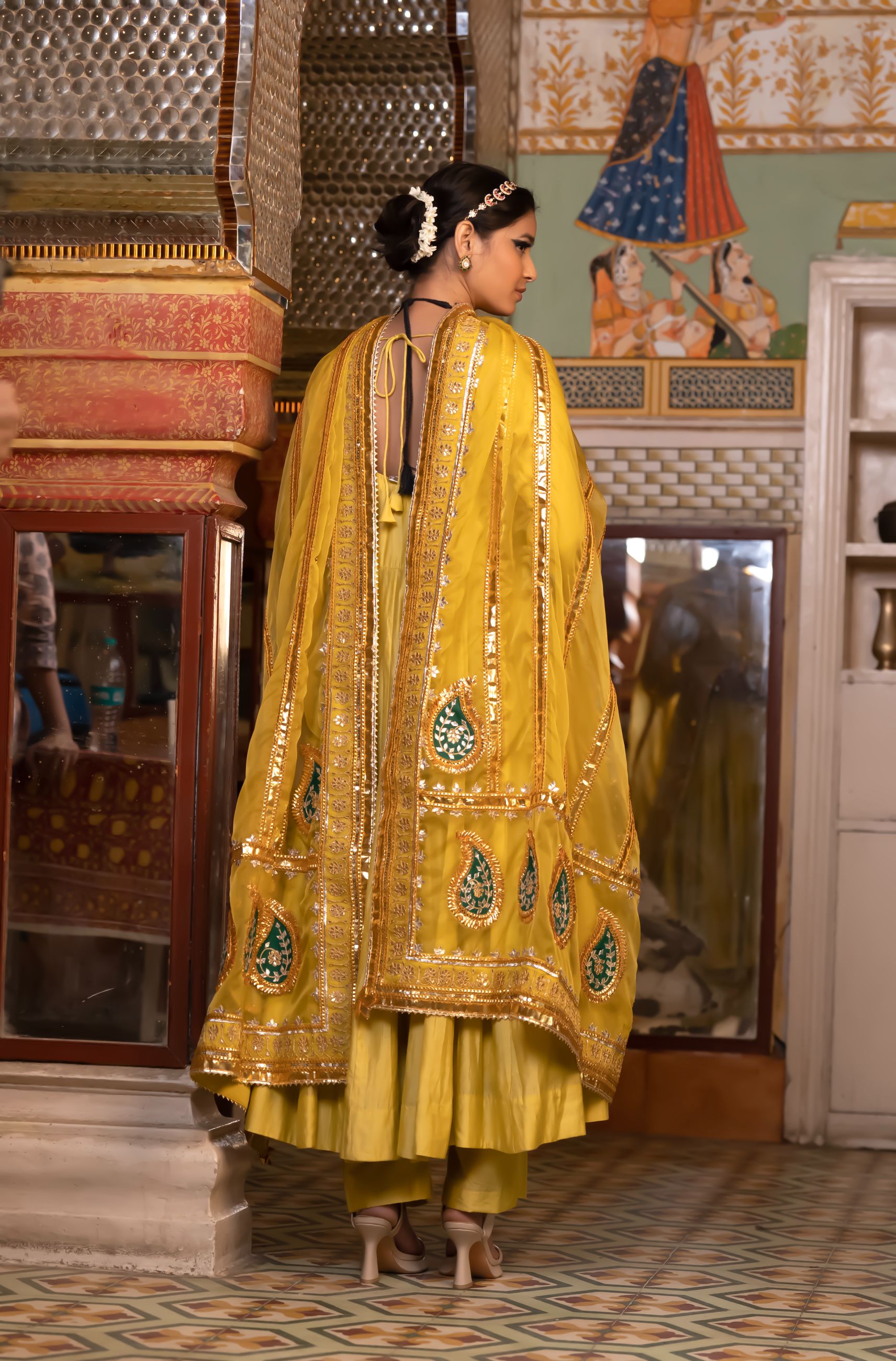 SHRI YELLOW ANARKALI SET Gulabo Jaipur