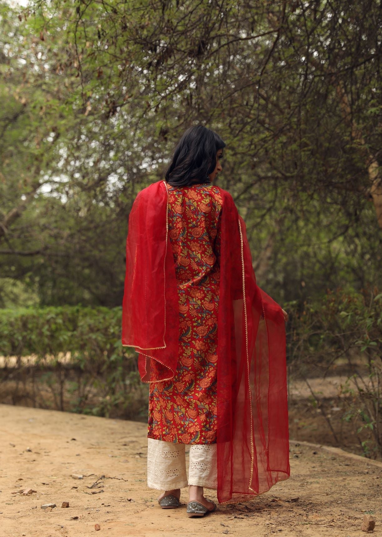 Sufi Red Straight set Gulabo Jaipur