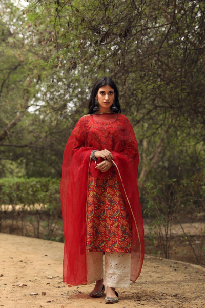 Sufi Red Straight set Gulabo Jaipur