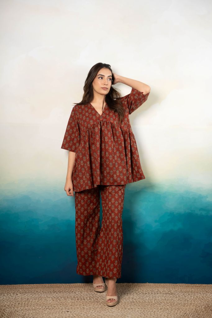 Kajal Red Co-ord Set