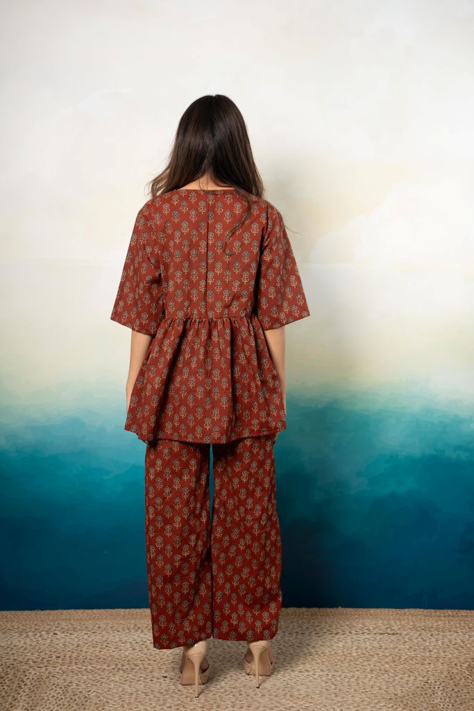 Kajal Red Co-ord Set