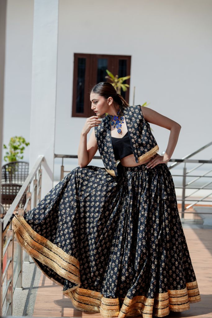 Navya Black Lehenga
