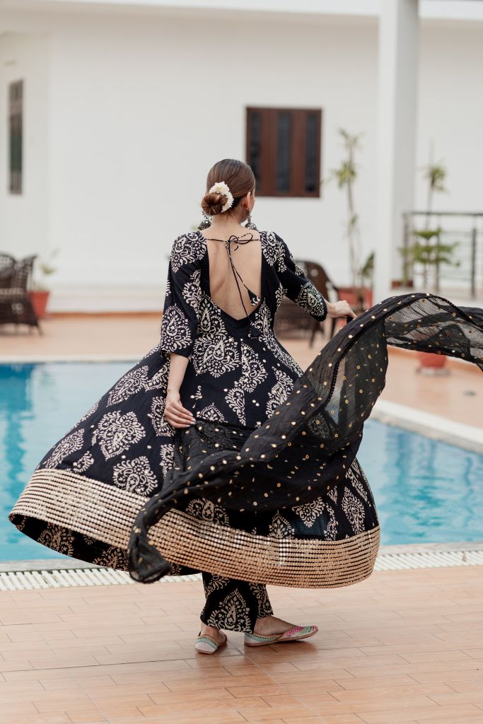 Misri Black Anarkali