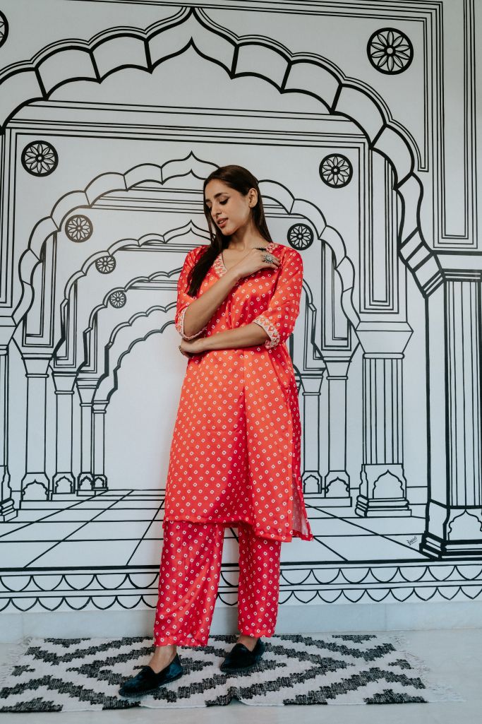 Niroz orange Co-Ord Set