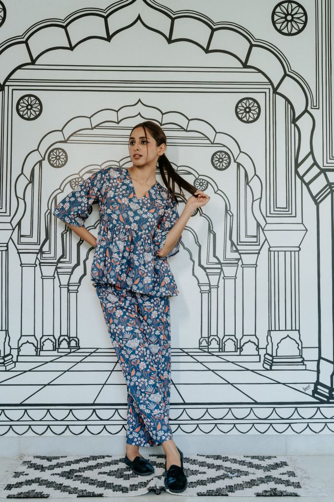 Gifa Navy Blue Co-Ord Set