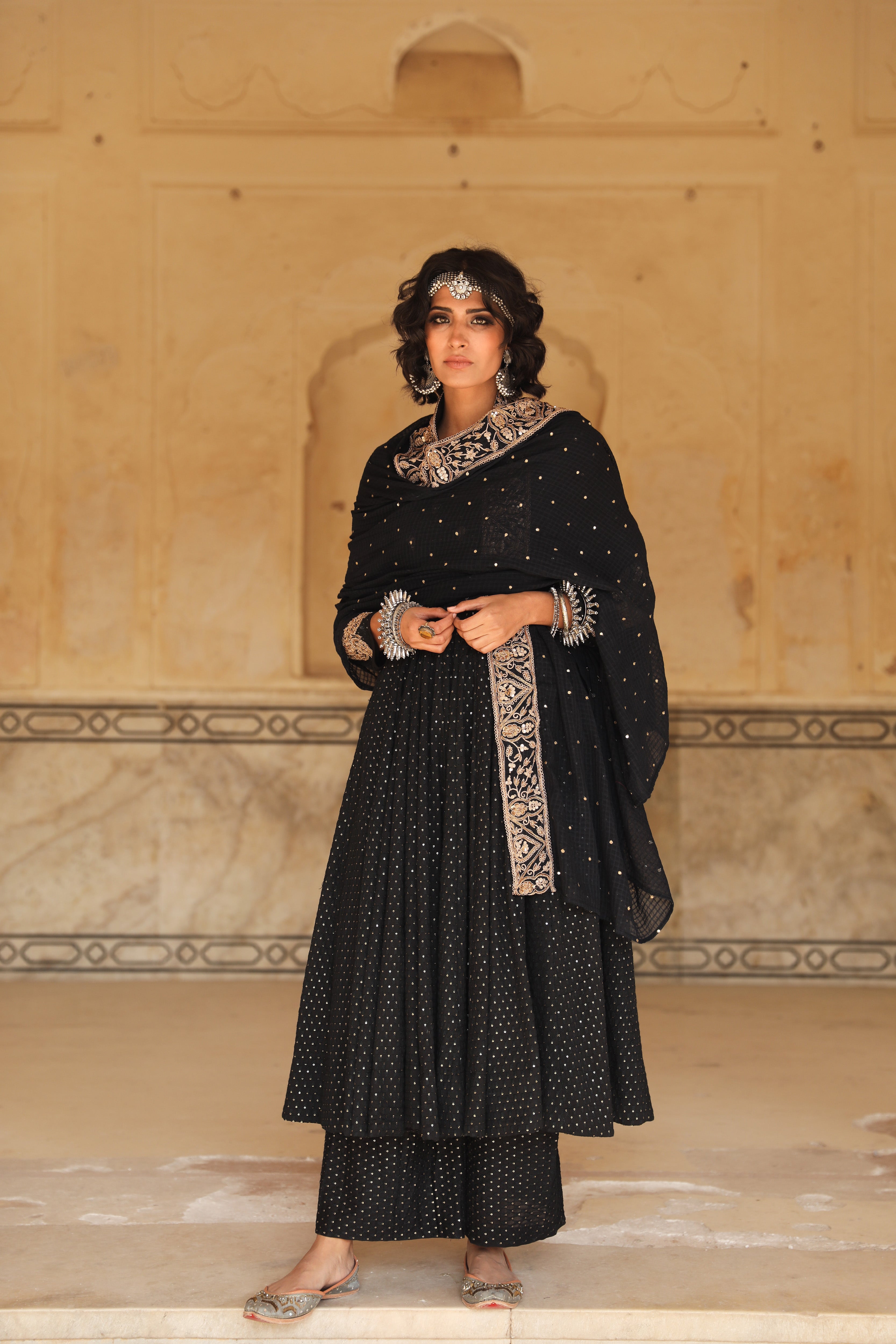ZOHRA BLACK ANARKALI SET Gulabo Jaipur
